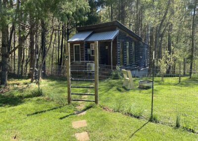 rental cabin with fenced-in yard at TreeStone campground